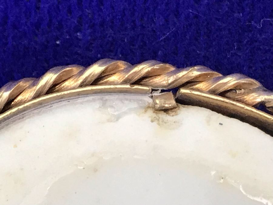 Vintage Viny Limoges France Hand Painted Porcelain Portrait Brooch Pin 2.25” X 1.75” [Photo 18]