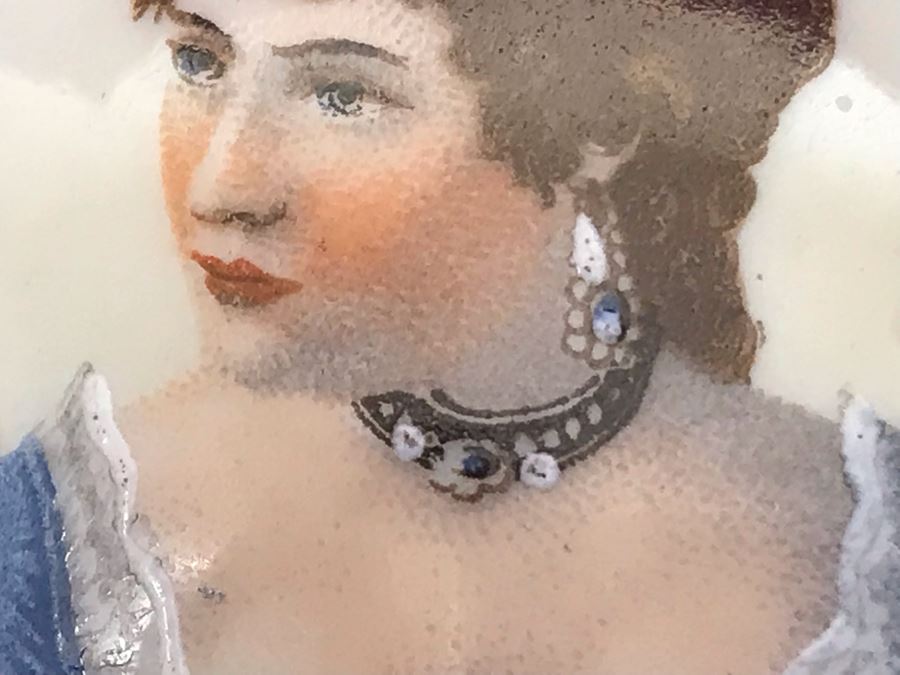 Vintage Viny Limoges France Hand Painted Porcelain Portrait Brooch Pin 2.25” X 1.75” [Photo 7]