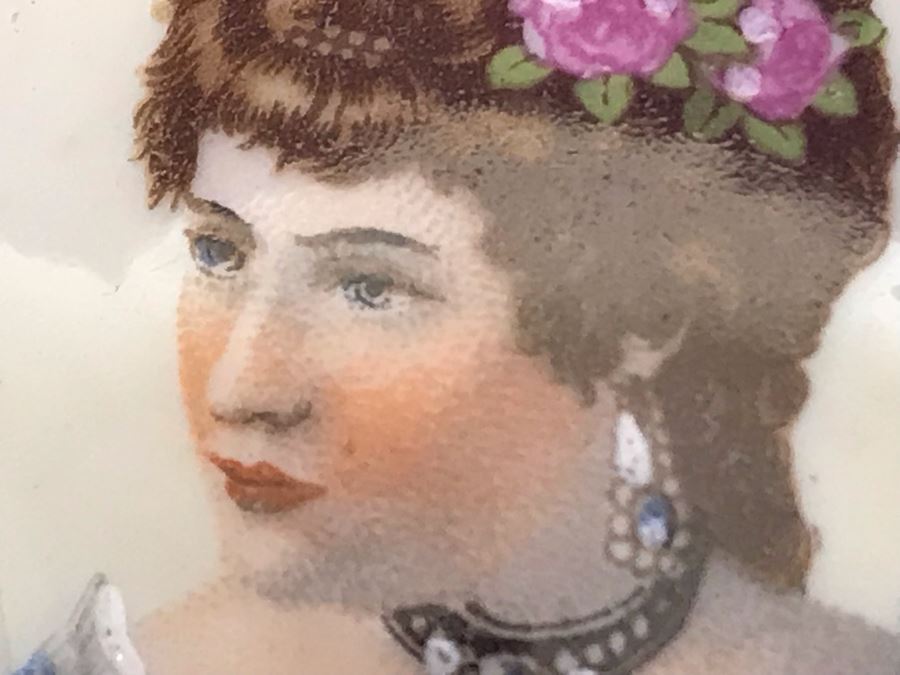 Vintage Viny Limoges France Hand Painted Porcelain Portrait Brooch Pin 2.25” X 1.75” [Photo 9]