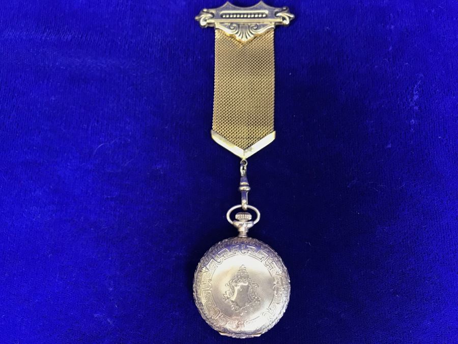 Antique 1867-1881 Elgin 14K Gold Case Pocket Watch 15 Jewels With Brooch Pin Holder - Pocket Watch Alone Weighs 30.1g [Photo 2]