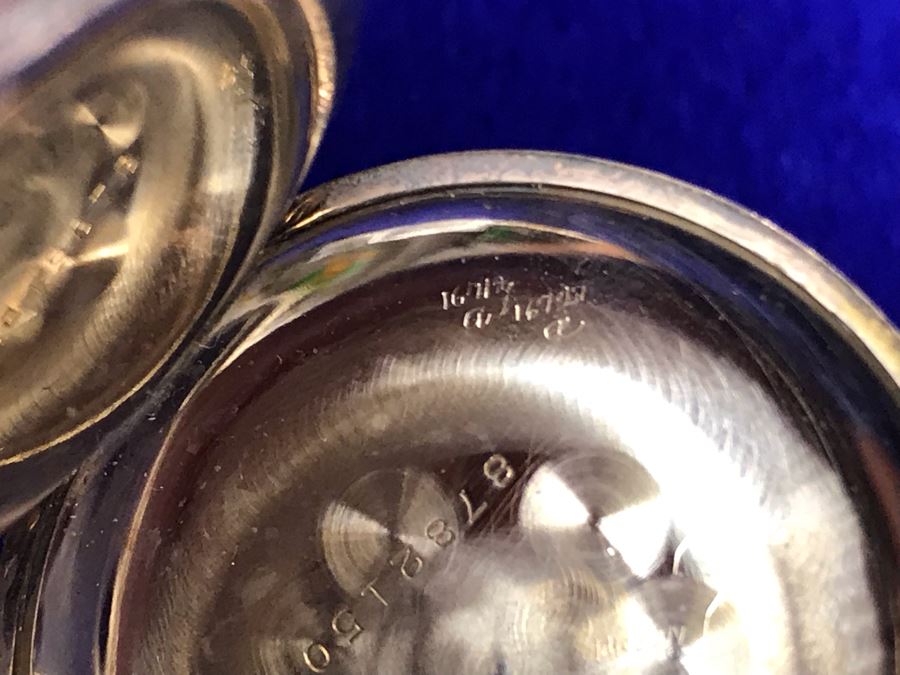 Antique 1901-1903 Elgin Pocket Watch Gold Filled 20 Year Case With Brooch Pin Holder Estimate $350 [Photo 18]