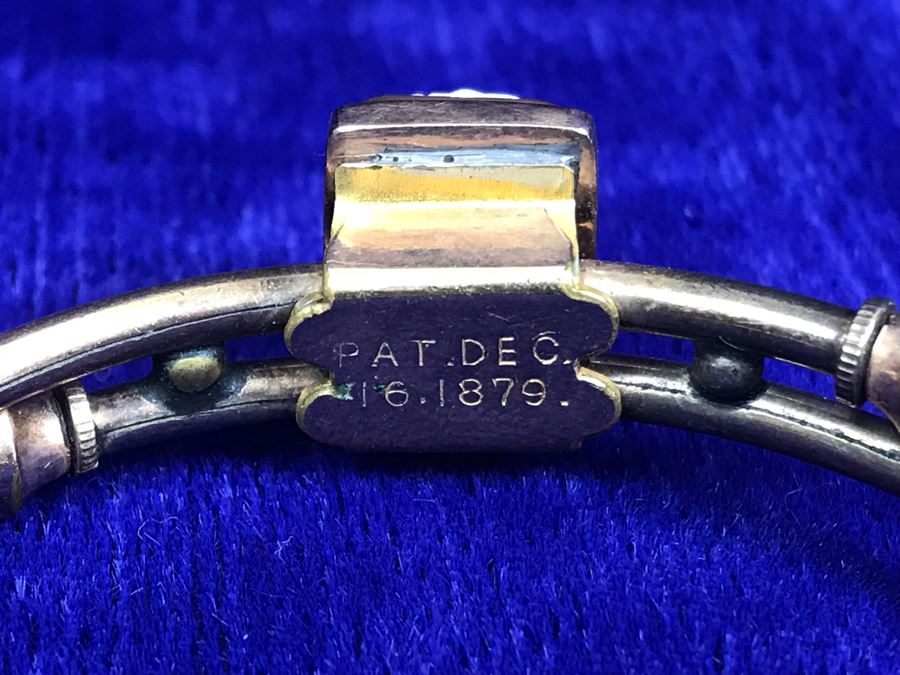 Antique 1879 Patent Carved Shell Cameo Bracelet [Photo 5]