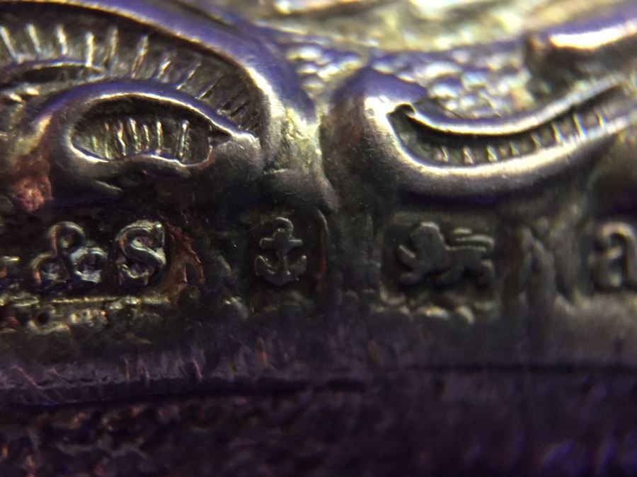 Antique 1900 Victorian Sterling Silver Chatelaine Sewing Kit Belt With Scissors, Thimble, Needle Case Holder, Pin Cushion And Buttonhook Signed L & S 106.9g [Photo 34]