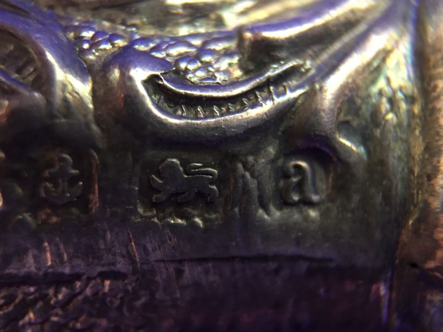 Antique 1900 Victorian Sterling Silver Chatelaine Sewing Kit Belt With Scissors, Thimble, Needle Case Holder, Pin Cushion And Buttonhook Signed L & S 106.9g [Photo 36]