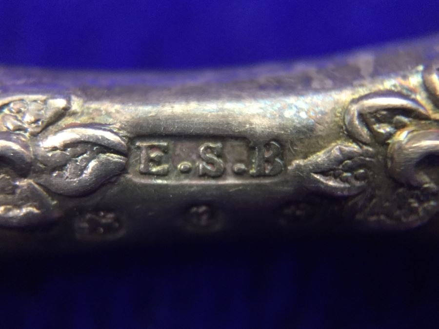 Antique 1900 Victorian Sterling Silver Chatelaine Sewing Kit Belt With Scissors, Thimble, Needle Case Holder, Pin Cushion And Buttonhook Signed L & S 106.9g [Photo 31]