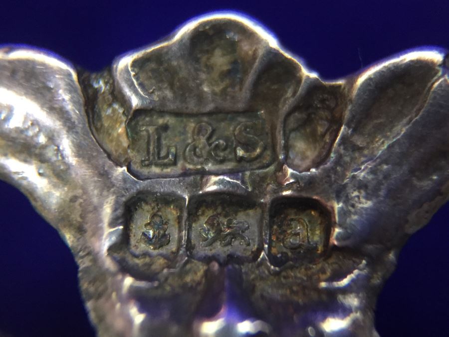 Antique 1900 Victorian Sterling Silver Chatelaine Sewing Kit Belt With Scissors, Thimble, Needle Case Holder, Pin Cushion And Buttonhook Signed L & S 106.9g [Photo 40]