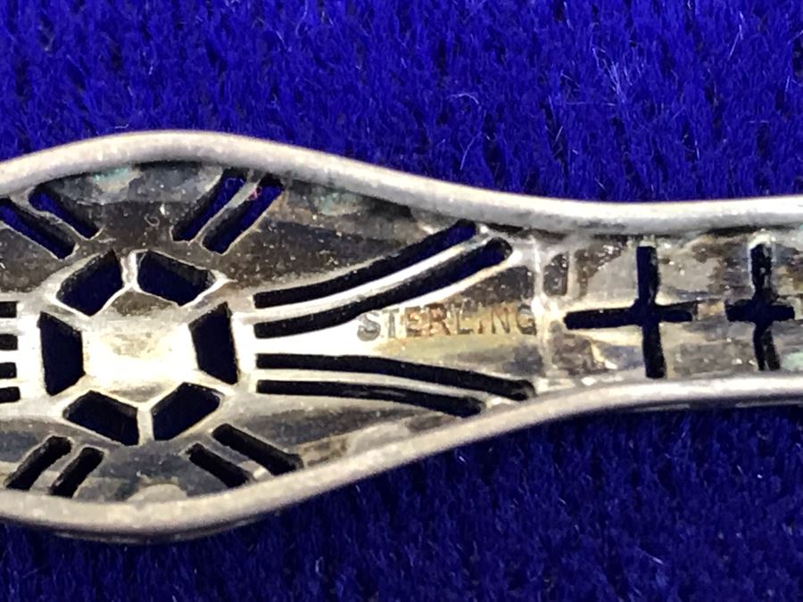 Vintage Sterling Silver Brooch Pin Signed Fishson 9.7g [Photo 6]