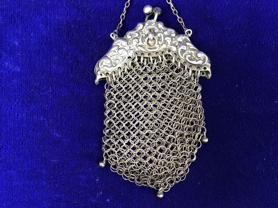 Vintage Sterling Silver Mesh Purse 19.2g [Photo 6]