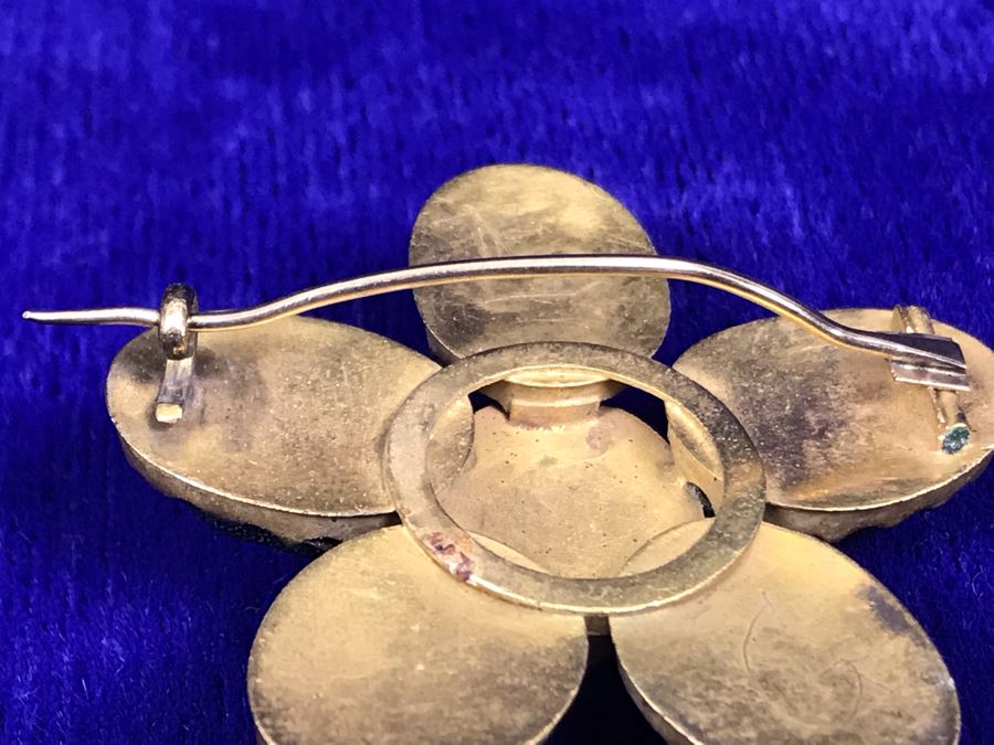 Vintage Egyptian Revival Real Scarab Beetle Brooch Pin 9.4g [Photo 19]