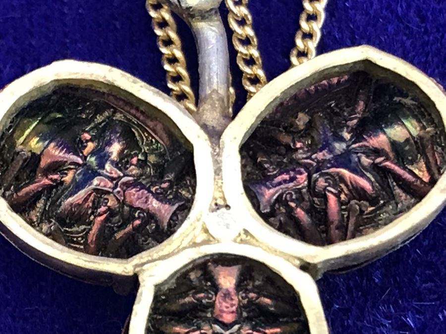 Vintage Egyptian Revival Real Scarab Beetle Brooch Pin 9.4g [Photo 18]