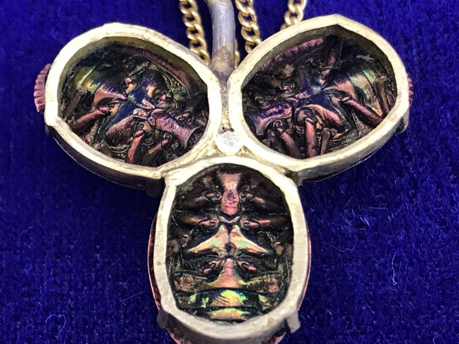 Vintage Egyptian Revival Real Scarab Beetle Brooch Pin 9.4g [Photo 16]