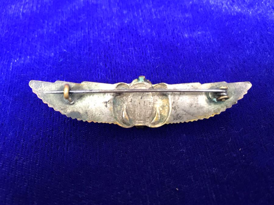 Vintage Egyptian Revival Real Scarab Beetle Brooch Pin [Photo 8]