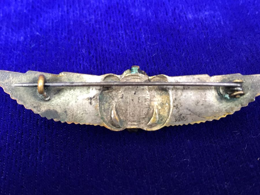 Vintage Egyptian Revival Real Scarab Beetle Brooch Pin [Photo 9]