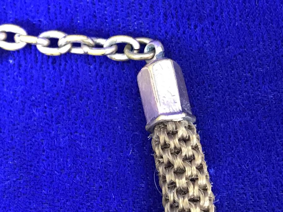 Vintage Braided Real Blonde Hair Necklace With Gold Tone Pendant 11”L [Photo 13]