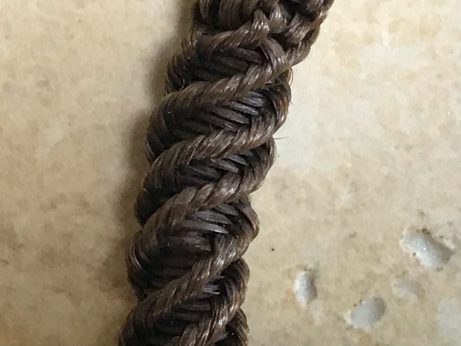 Vintage Braided Real Brown Hair Necklace With Gold Tone Locket Pendant 10”L [Photo 6]