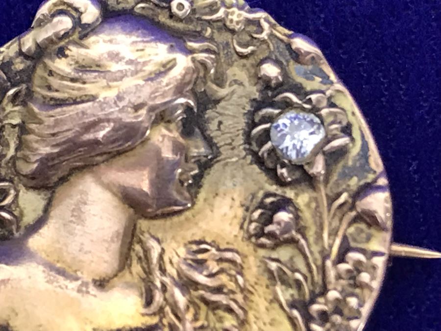 Pair Of Vintage Art Nouveau Brooches Pins [Photo 11]