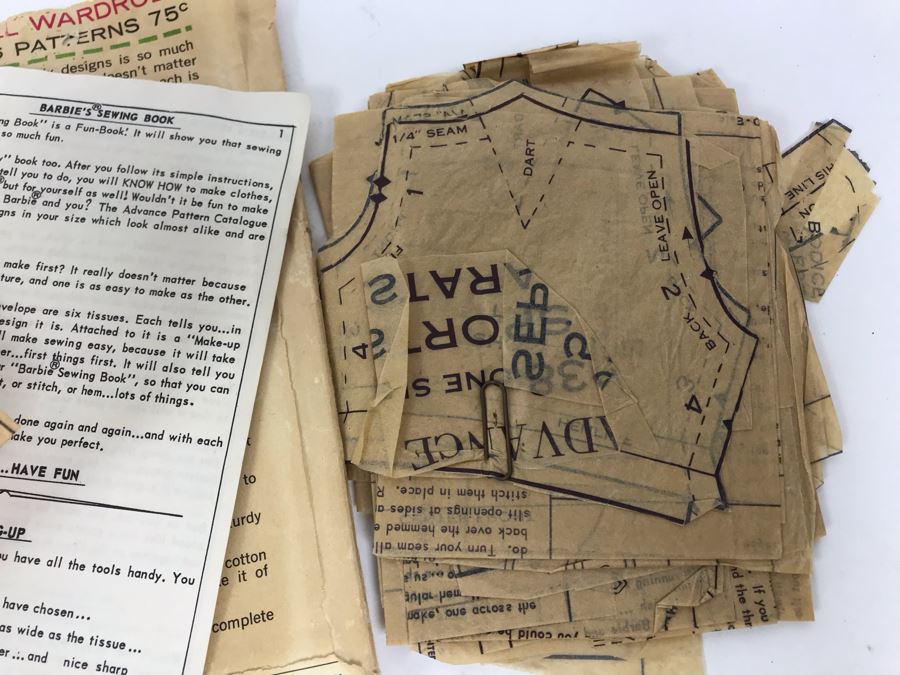 Vintage 1961 Mattel Barbie Teenage Fashion Doll Patterns - See Photos [Photo 2]