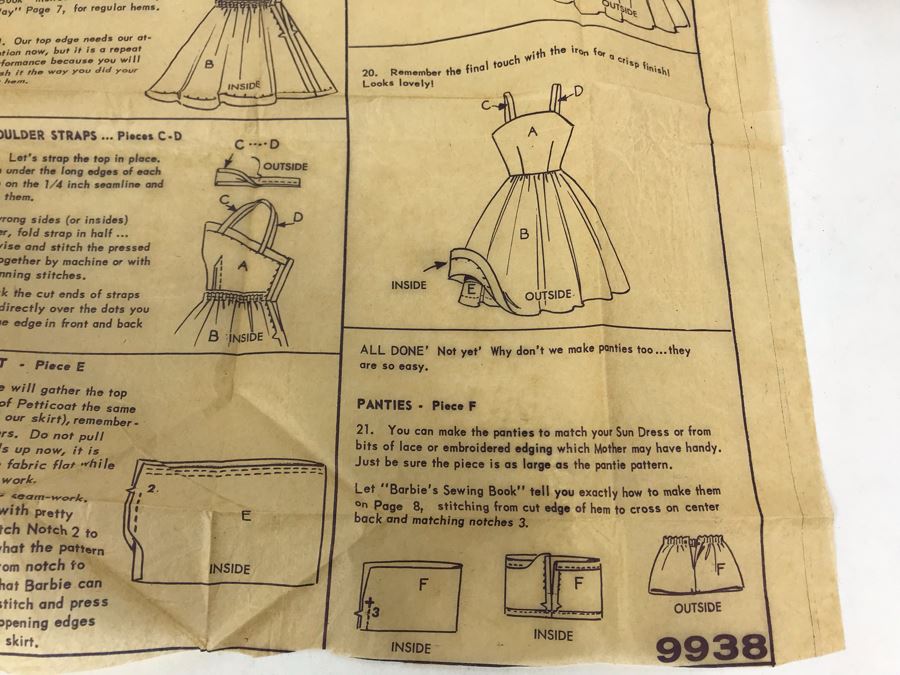 Vintage 1961 Mattel Barbie Teenage Fashion Doll Patterns - See Photos [Photo 13]
