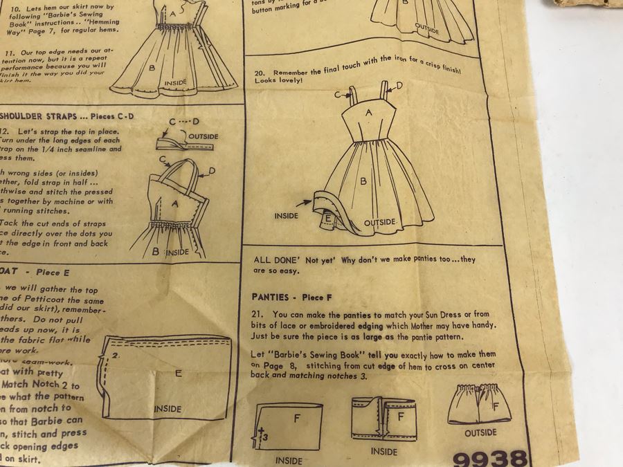 Vintage 1961 Mattel Barbie Teenage Fashion Doll Patterns - See Photos [Photo 12]