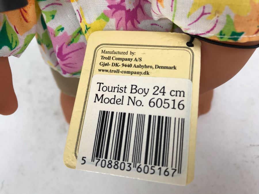 Vintage Tourist Boy 24cm DAM Troll Doll By Thomas Dam From Denmark Troll Company No. 60516 9'H [Photo 4]