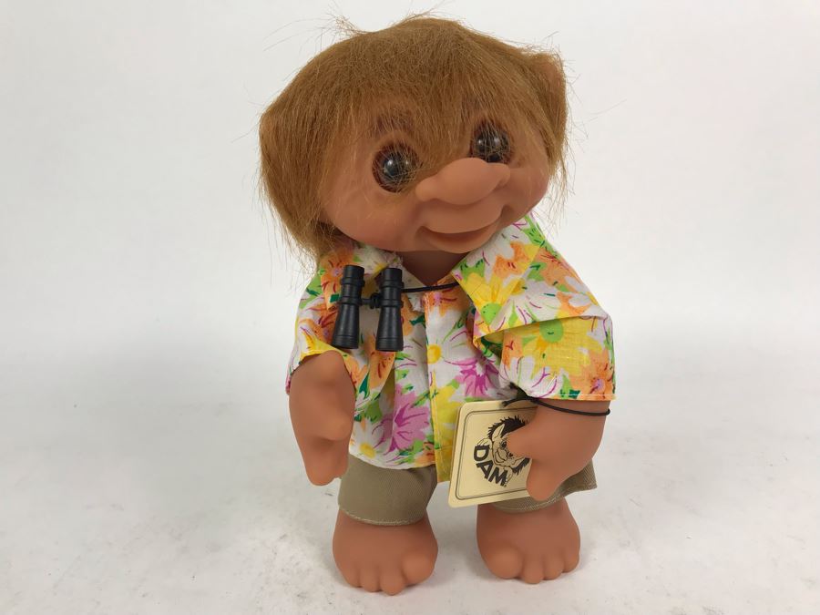 Vintage Tourist Boy 24cm DAM Troll Doll By Thomas Dam From Denmark Troll Company No. 60516 9'H [Photo 1]