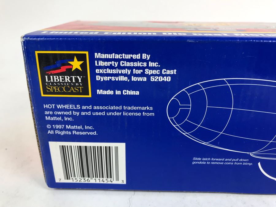 1997 Hot Wheels Blimp Replica Bank New In Box [Photo 3]