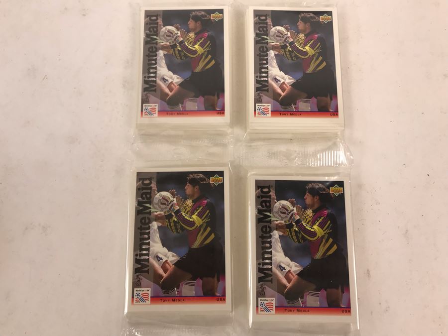 Vintage 1994 (4) Sealed Sets Of Upper Deck World Cup USA Soccer Trading Cards Minute Maid [Photo 1]
