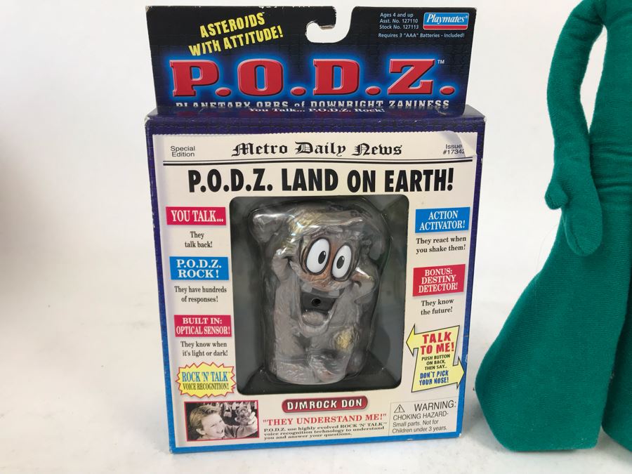 New In Box Playmates P.O.D.Z. And Vintage 1983 Gumby Plush Doll [Photo 2]