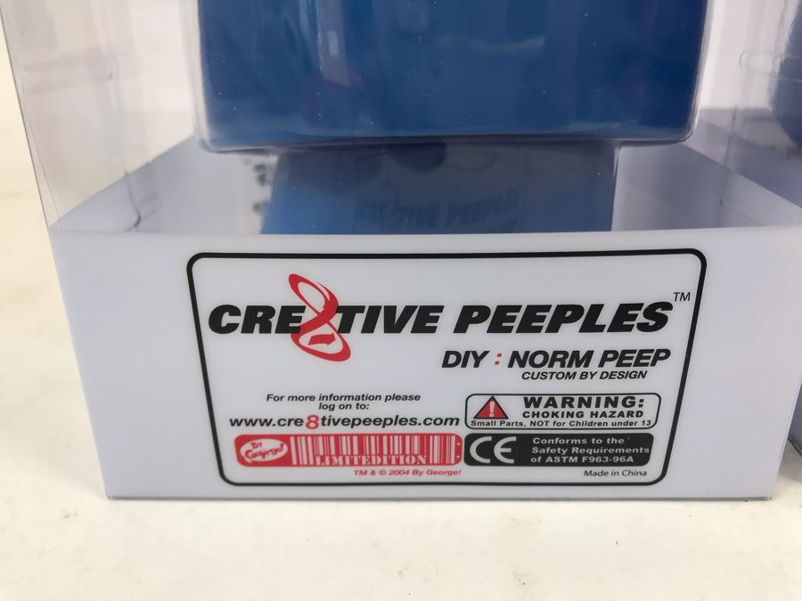 Pair Of 2004 Blue Cre8tive Peeples DIY Norm Peep Custom By Design Vinyl Figures By By George! [Photo 4]