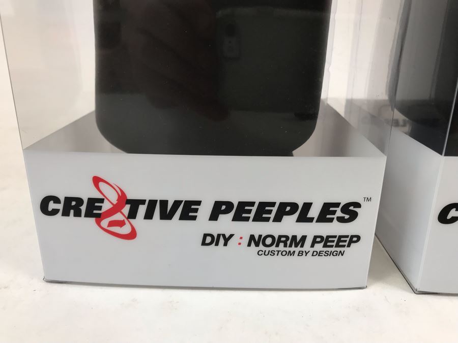 Pair Of 2004 Black Cre8tive Peeples DIY Norm Peep Custom By Design Vinyl Figures By By George! [Photo 3]