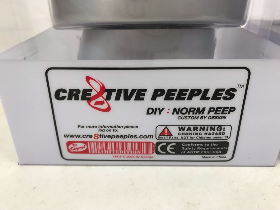 Pair Of 2004 Silver Cre8tive Peeples DIY Norm Peep Custom By Design Vinyl Figures By By George! [Photo 5]