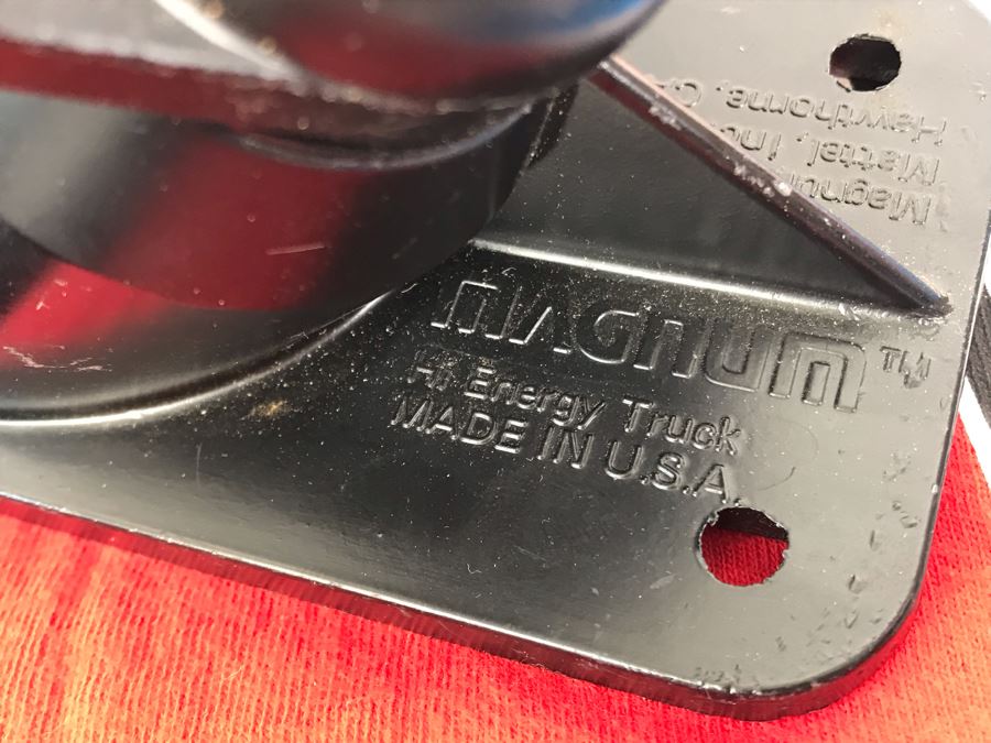 Pair Of Vintage Early Magnum Hi Energy Skateboard Trucks And Vintage Magnum Skateboard T-Shirts [Photo 3]