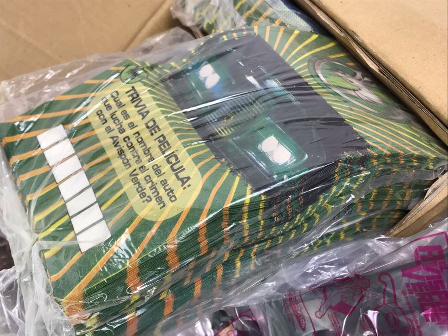 Box Loaded With Carl's Jr Green Hornet Movie Promotional Happy Meal Toys - See Photos [Photo 12]