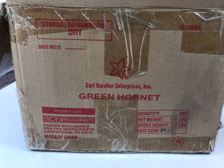 Box Loaded With Carl's Jr Green Hornet Movie Promotional Happy Meal Toys - See Photos [Photo 3]