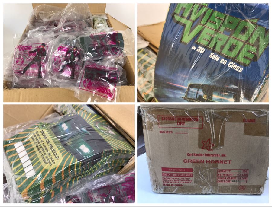 Box Loaded With Carl's Jr Green Hornet Movie Promotional Happy Meal Toys - See Photos [Photo 1]