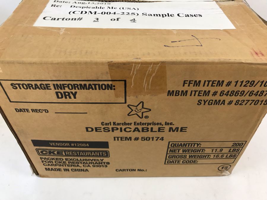 Box Loaded With Carl's Jr Despicable Me Movie Promotional Happy Meal Toys - See Photos [Photo 2]