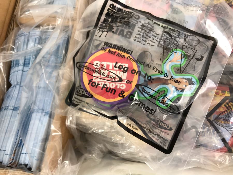 Box Loaded With Carl's Jr Cloudy With A Chance Of Meatballs Movie Promotional Happy Meal Toys - See Photos [Photo 9]