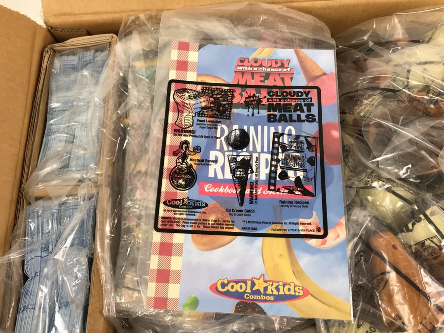 Box Loaded With Carl's Jr Cloudy With A Chance Of Meatballs Movie Promotional Happy Meal Toys - See Photos [Photo 10]