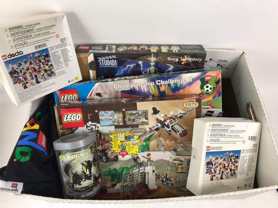 Box Filled With Various Opened LEGO Kits And Legoland Bag - Not Sure If Kits Are Complete - For Parts [Photo 2]