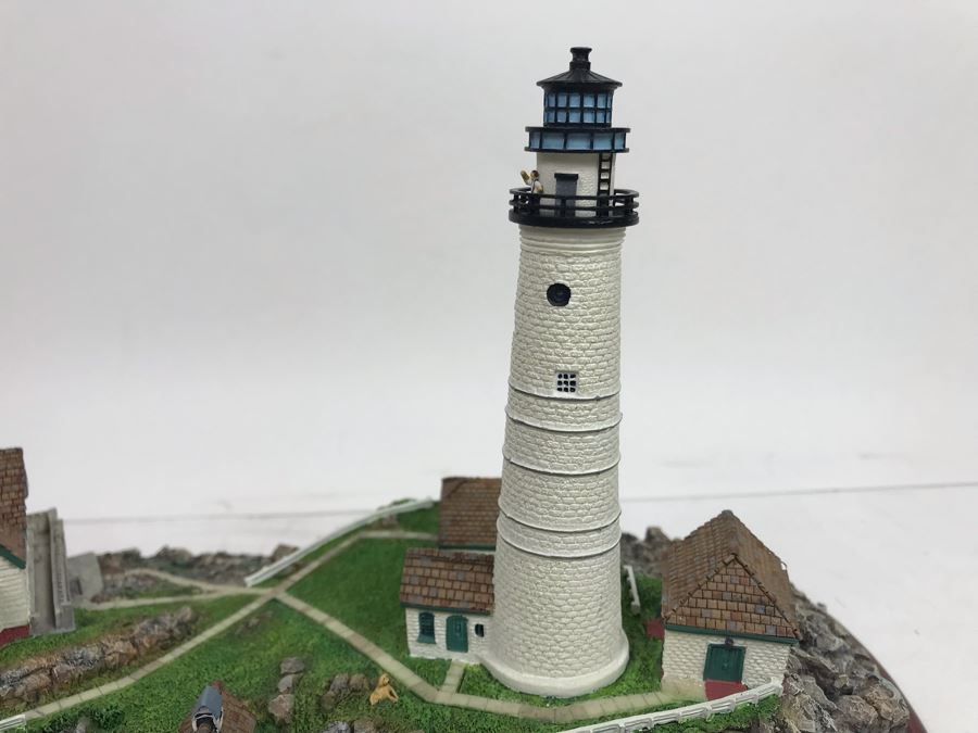 The Danbury Mint Boston Light Lighthouse Sculpture Figurine With Box [Photo 6]