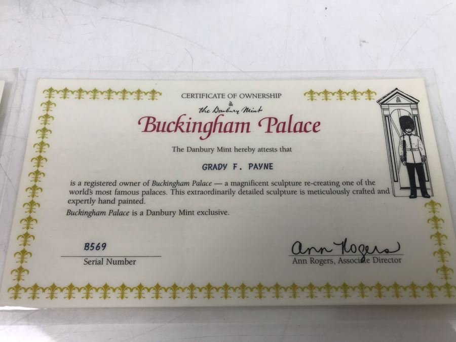 The Danbury Mint Buckingham Palace From Collection The Royal Residences Of The British Monarchy With Box [Photo 15]