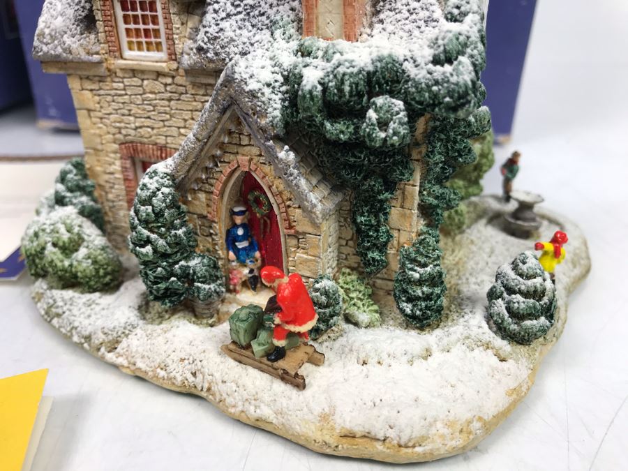 Pair Of Lilliput Lane Cottages 1995 'Gertrude's Garden' Retail $192 And 1997 'Christmas Party' With Boxes [Photo 10]