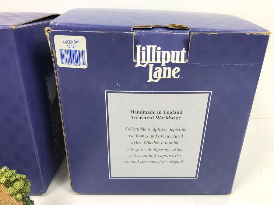 Pair Of Lilliput Lane Cottages 1997 'The George Inn' And 1997 'Halcyon Days' With Boxes [Photo 23]