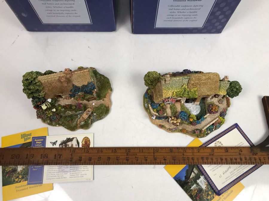 Pair Of Lilliput Lane Cottages 1997 'Mangerton Mill' And 1997 'Summer Days' With Boxes [Photo 26]