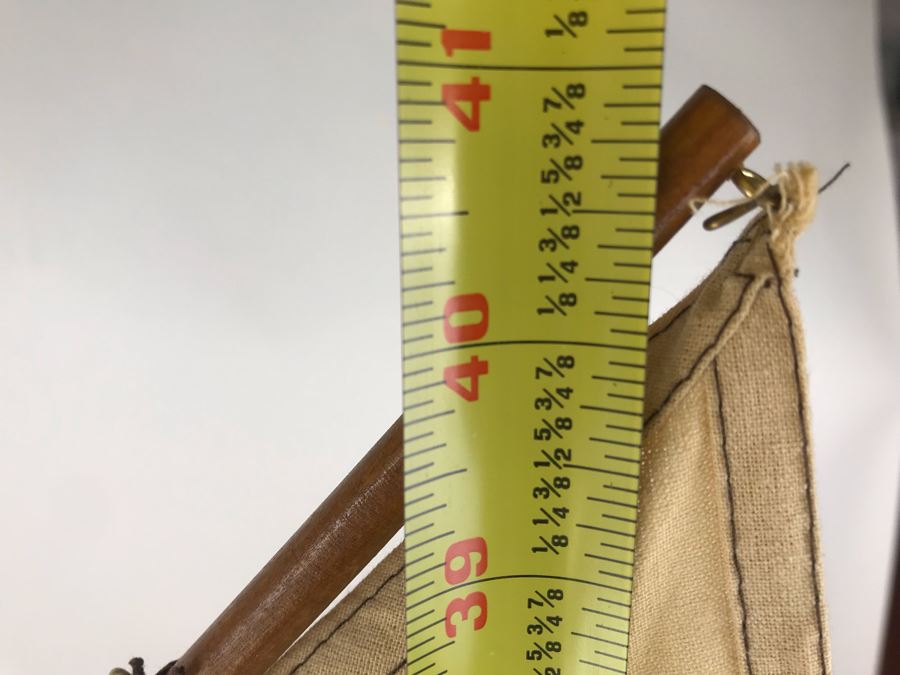Large Wooden Sailboat Ship Model With Wooden Stand 40'W X 40'H [Photo 9]