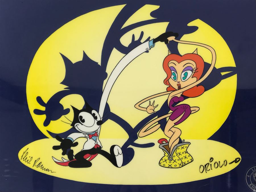 Vintage 1995 Signed Limited Edition Felix The Cat Sericel 138 Of 500 Signed By Oriolo And Phil Roman 14' X 11' [Photo 2]