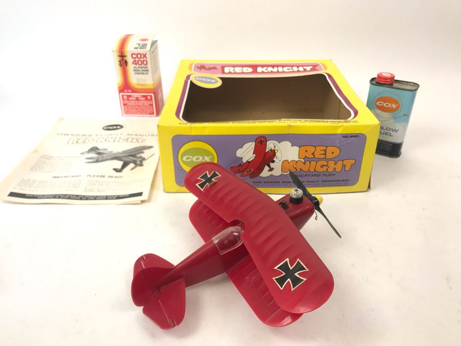 COX Red Knight Backyard Flier Gas Engine Powered Plane With Box - NO SHIPPING