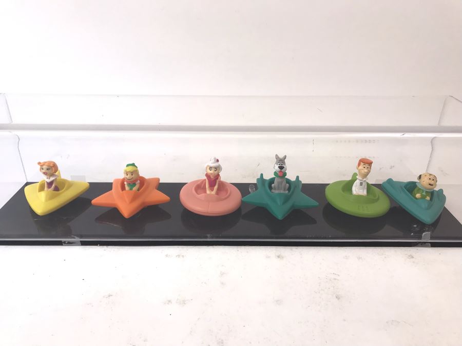 Vintage 1989 Hanna-Barbera Productions The Jetsons Wendy's Happy Meal Toys Full Set Of Six In Acrylic Display Case