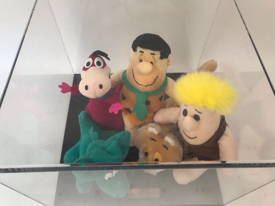 Vintage 1989 Denny's Flintstones Mini Stuffed Toys In Acrylic Display Case [Photo 7]