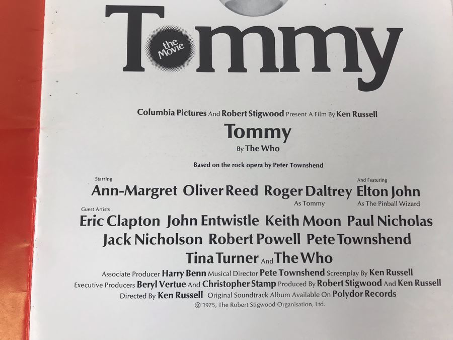 Vintage 1975 Tommy The Movie Program The Who Roger Daltrey As Tommy Elton John As The Pinball Wizard [Photo 3]